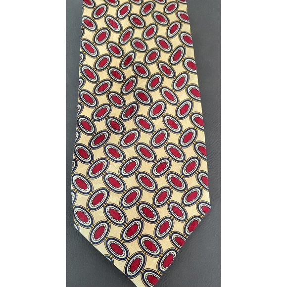 Robert Talbott Nordstrom Tie Men's Size 3.75" x 57" Yellow Red Geometric Print - Picture 1 of 7